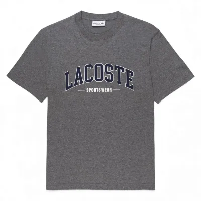 Polera Hombre Manga Corta Gris Lacoste