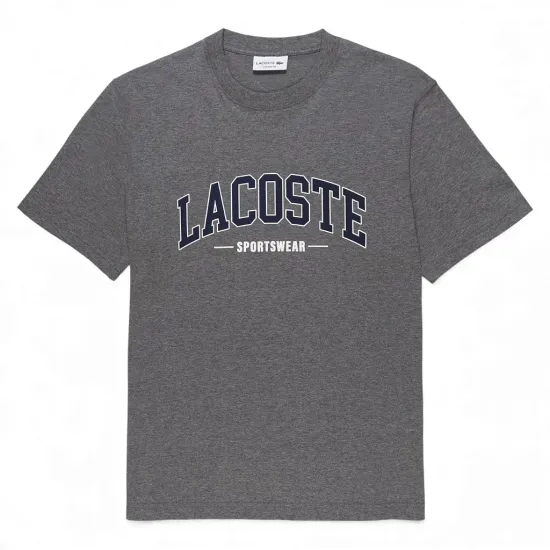 Polera Hombre Manga Corta Gris Lacoste