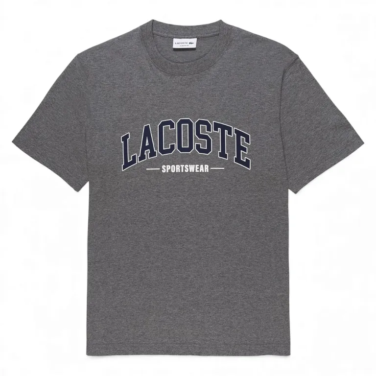 Polera Hombre Manga Corta Gris Lacoste