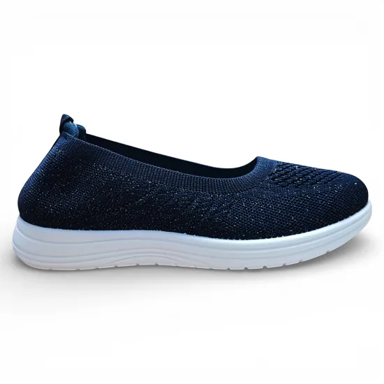 Zapatilla Mujer Mesh Navy Ecoflex Walking Confort New Walk