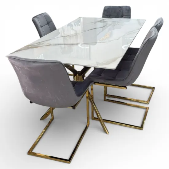 Comedor Rectangular Lifecas Gold + 6 Sillas Msa