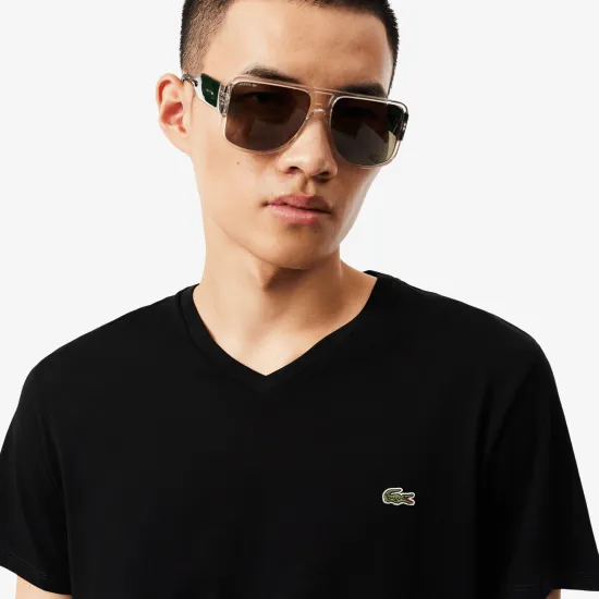 Polera Hombre Negra Algodón Lacoste - Imagen 3