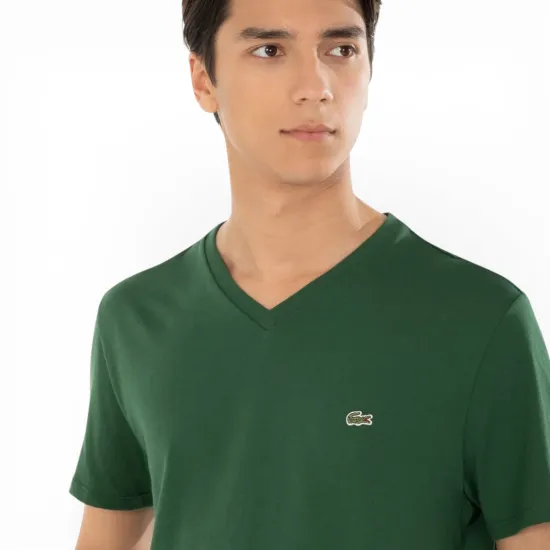Polera Hombre Cuello V Verde Lacoste - Imagen 3