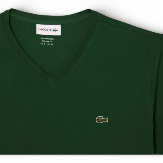Polera Hombre Cuello V Verde Lacoste - Imagen 4