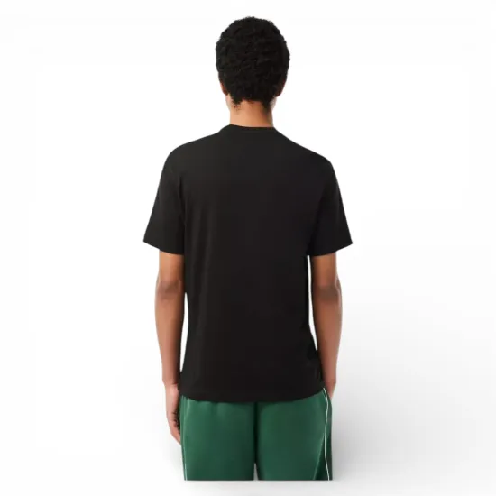 Polera Hombre Negra Con Logo Central Lacoste - Imagen 2