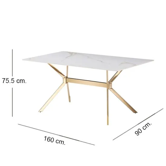 Comedor Rectangular Lifecas Gold + 6 Sillas Msa - Imagen 6