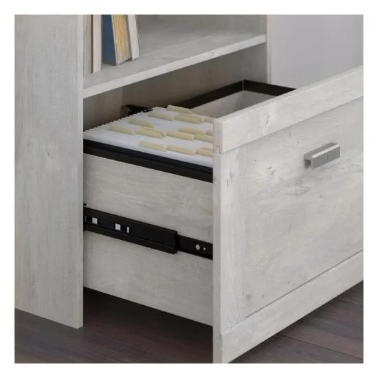 Escritorio Esquinero Con Gabinete Roble Blanco Msa - Imagen 4