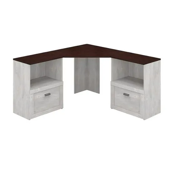 Escritorio Esquinero Con Gabinete Roble Blanco Msa - Imagen 6