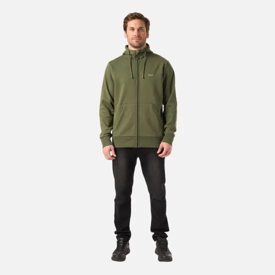Poleron Hombre Ulmo Full Zip Hoody Sweatshirt Verde Musgo Lippi - Imagen 7