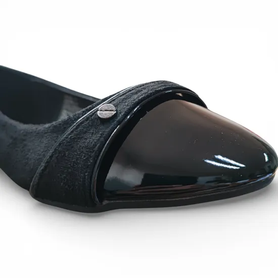 Ballerina Mujer Negro Punta Charol Detalle Frontal Bonny Franco - Imagen 6