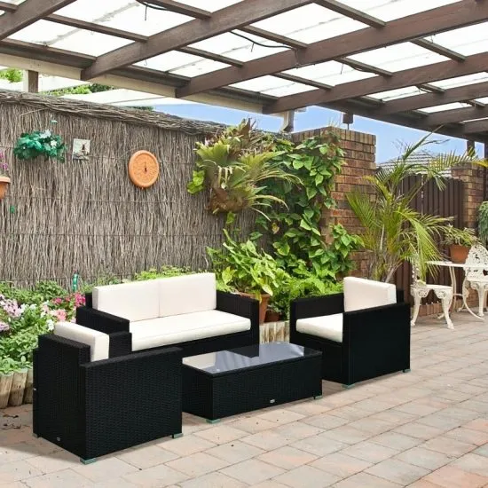 Set Terraza de 4 Piezas Sunset Black Rattan El Container - Imagen 2