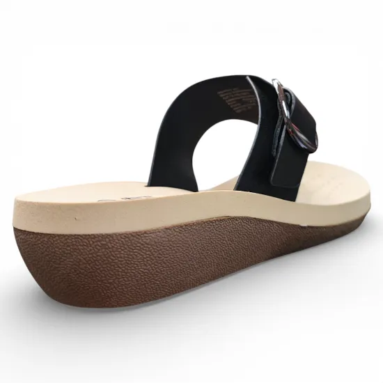 Sandalia Mujer Negra Plataforma Confort Hebilla Bonny Franco - Imagen 2