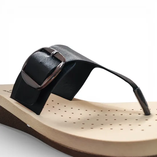 Sandalia Mujer Negra Plataforma Confort Hebilla Bonny Franco - Imagen 5