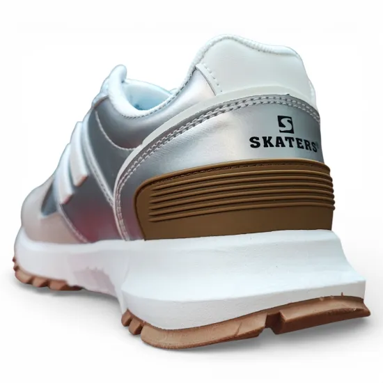 Zapatilla Mujer Urbana Plateada Diseño Deportivo Everix - Imagen 5