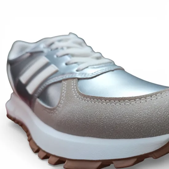 Zapatilla Mujer Urbana Plateada Diseño Deportivo Everix - Imagen 6