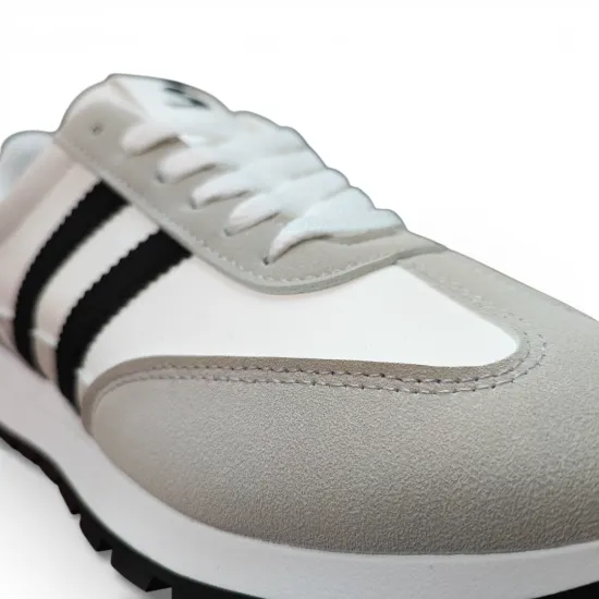 Zapatilla Mujer Blanca Urbana Franjas Negras Everix - Imagen 6