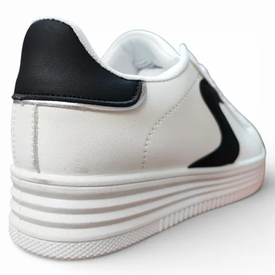 Zapatilla Mujer Blanca Plataforma Urbana Detalle Negro Everix - Imagen 3