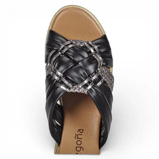 Sandalia Mujer Plataforma Baja Negra Yaimara Begoña - Imagen 4