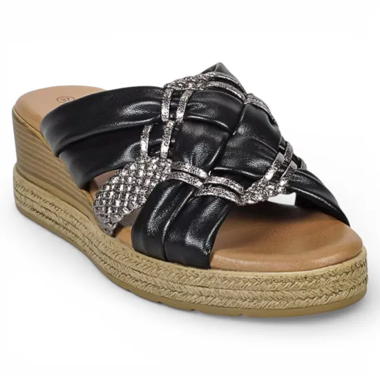 Sandalia Mujer Plataforma Baja Negra Yaimara Begoña - Imagen 5