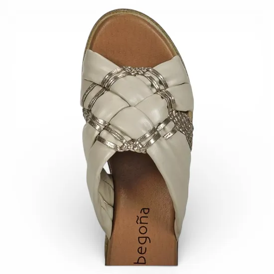 Sandalia Mujer Plataforma Baja Beige Yaimara Begoña - Imagen 6