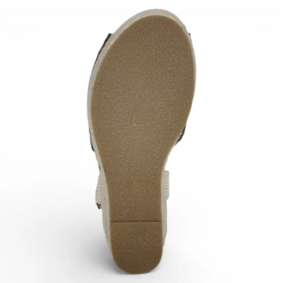 Sandalia Mujer Plataforma Yute Negra Adhara Begoña - Imagen 2