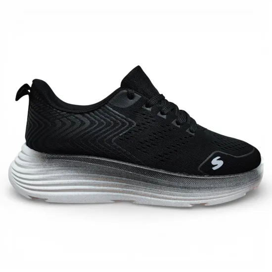 Zapatilla Mujer Negra Malla Deportiva Plataforma Everix - Imagen 3
