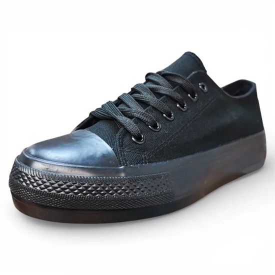 Zapatilla Mujer Lona Urbana Negro New Walk - Imagen 4