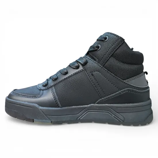 Zapatilla Escolar Juvenil Caña Alta Negro Reforzada Teener - Imagen 3