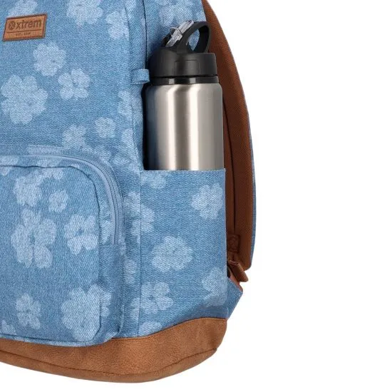 Mochila 15" Pop Flores Azul Xtrem - Imagen 2