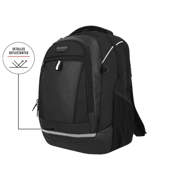 Mochila 15" Brooklyn Negra Xtrem - Imagen 12