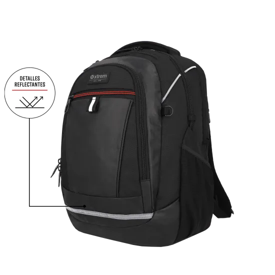 Mochila 15" Brooklyn negra/roja Xtrem - Imagen 12