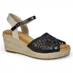 Sandalia Mujer Plataforma Yute Negra Adhara Begoña