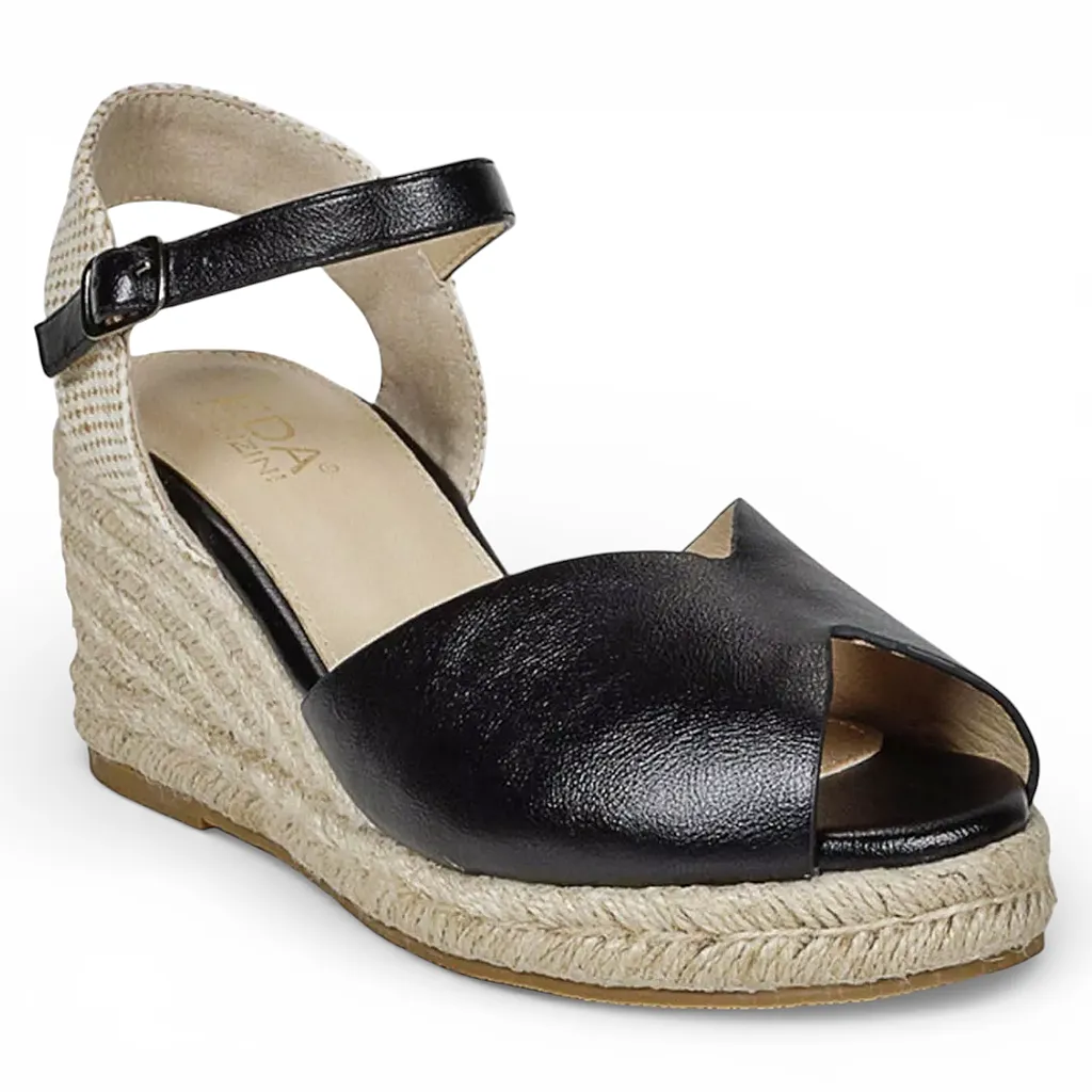 Sandalia Mujer Plataforma Yute Negra Benedicta Begoña
