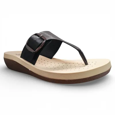 Sandalia Mujer Negra Plataforma Confort Hebilla Bonny Franco