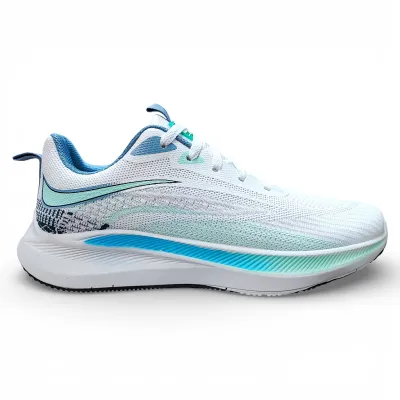 Zapatilla Hombre Running Ligera Blanco Azul New Walk