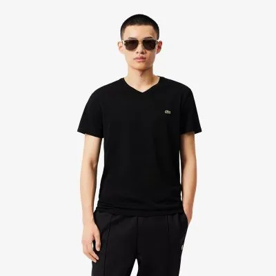 Polera Hombre Negra Algodón Lacoste