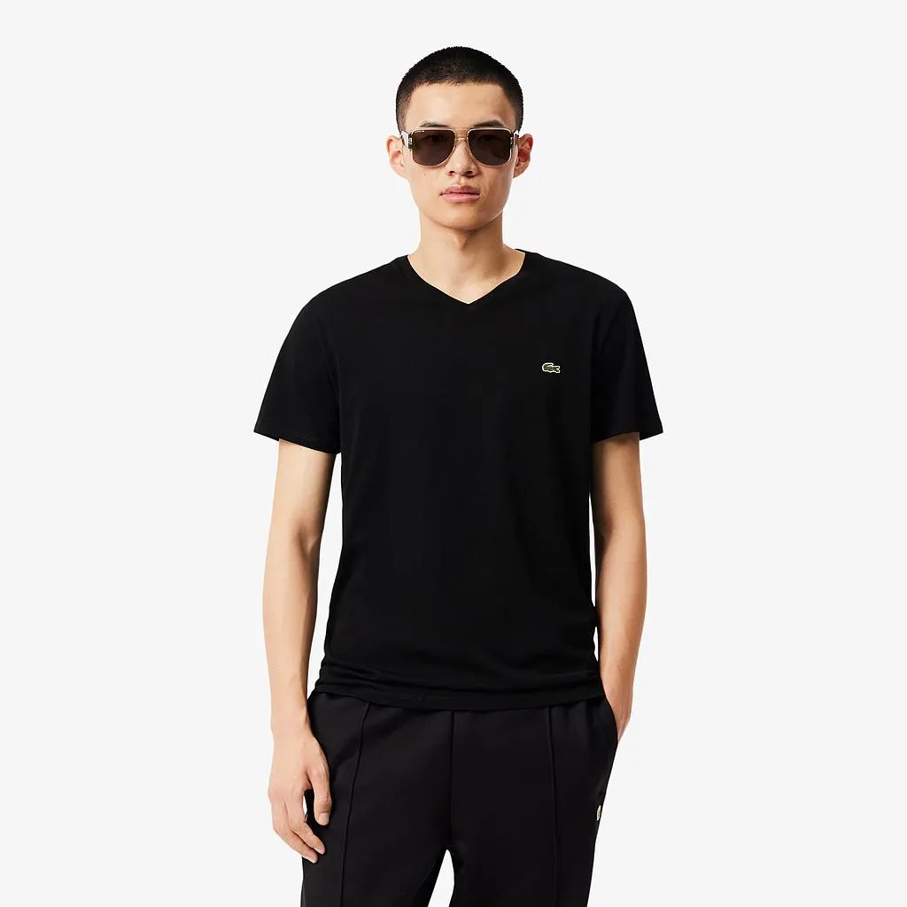 Polera Hombre Negra Algodón Lacoste
