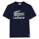 Polera Azul Hombre Diseño Logo Frontal Lacoste
