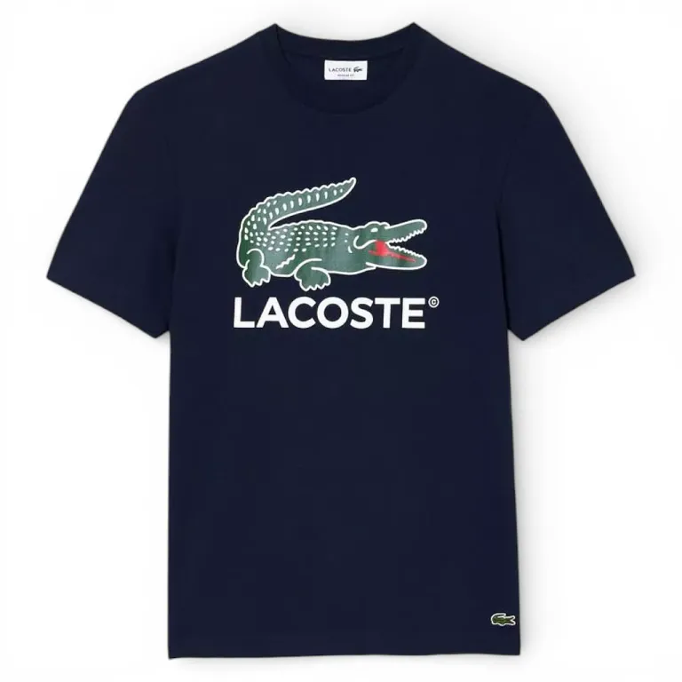 Polera Azul Hombre Diseño Logo Frontal Lacoste