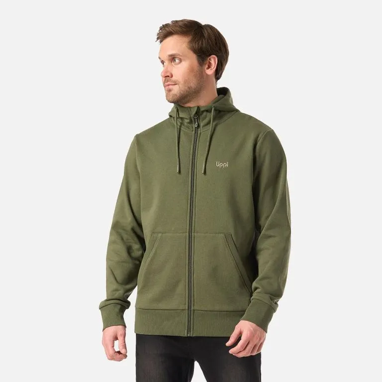 Poleron Hombre Ulmo Full Zip Hoody Sweatshirt Verde Musgo Lippi
