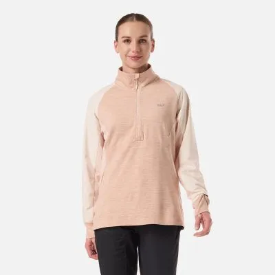 Poleron Mujer Egger 1/4 Zip Damasco Lippi