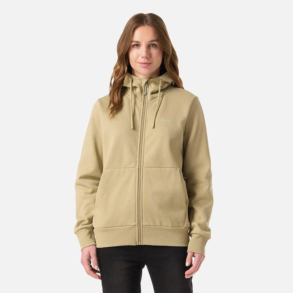 Poleron Mujer Ulmo Full Zip Hoody Sweatshirt Verde Oliva  Lippi