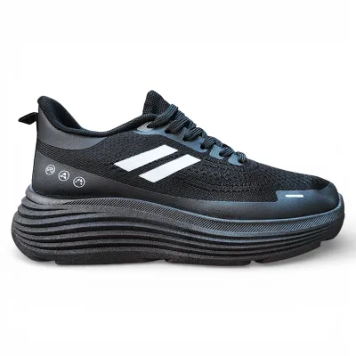 Zapatilla Hombre Negra Deportiva Plataforma Malla Everix