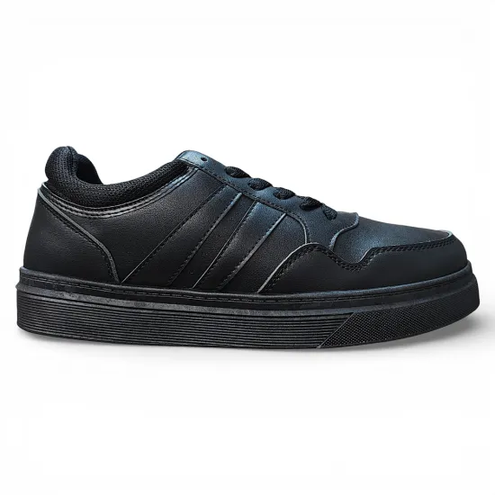 Zapatilla Hombre Negra Urbana All Black Colegio Everix