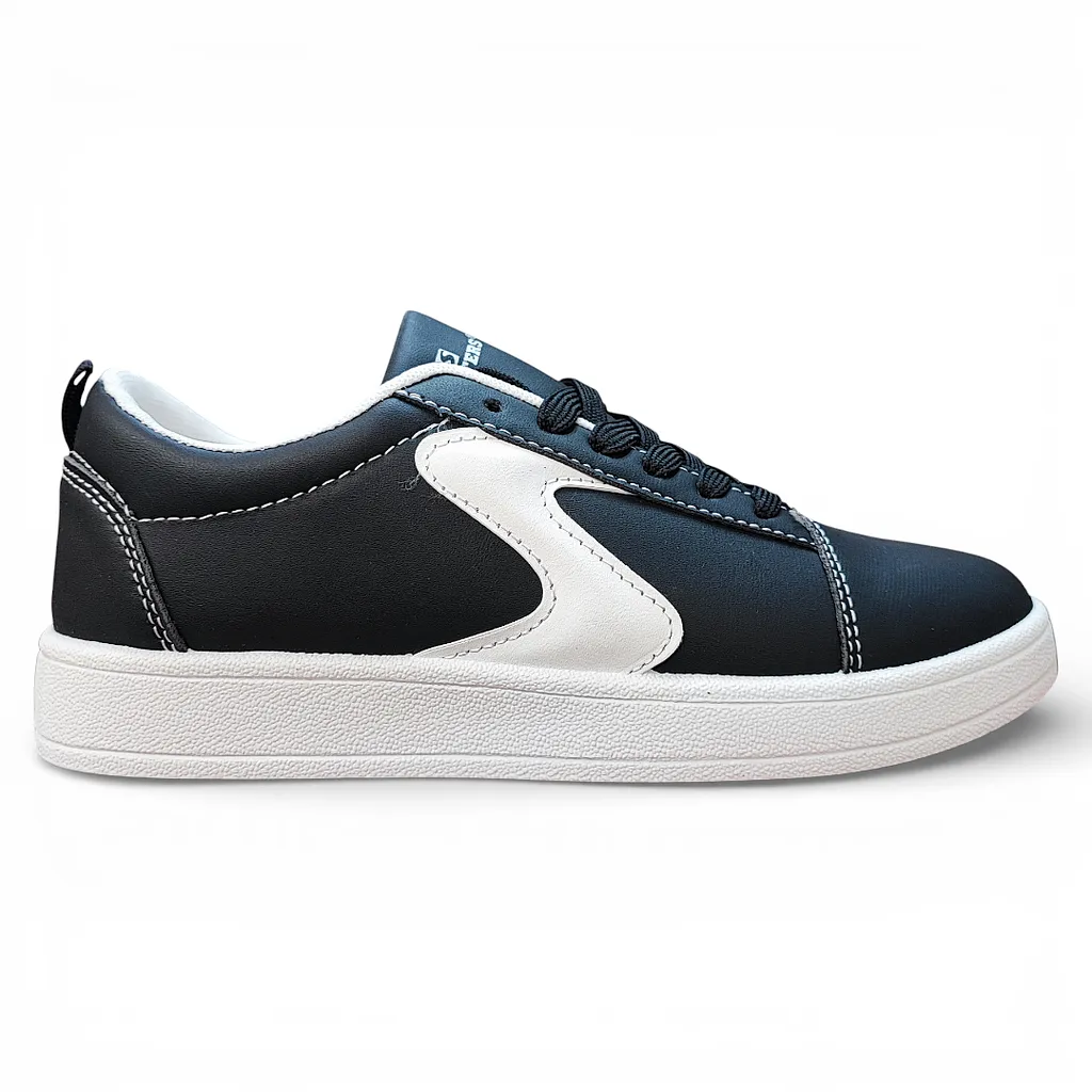 Zapatilla Mujer Negra Urbana Suela Blanca Everix