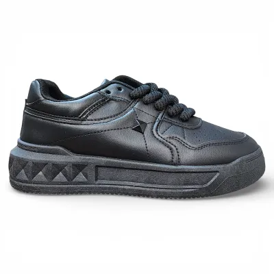 Zapatilla Mujer Negra Escolar Plataforma Everix