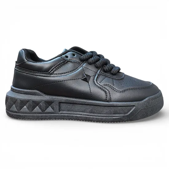 Zapatilla Mujer Negra Escolar Plataforma Everix