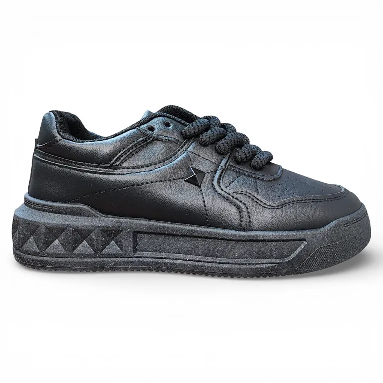 Zapatilla Mujer Negra Escolar Plataforma Everix
