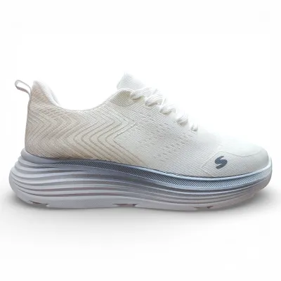 Zapatilla Mujer Blanca Deportiva Malla Plataforma Everix
