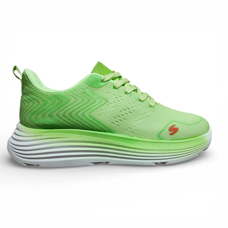 Zapatilla Mujer Verde Deportiva Malla Plataforma Everix